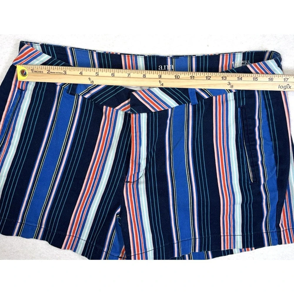 a.n.a. New Approach Striped Twill Shorts ~‎ Women's Size 14